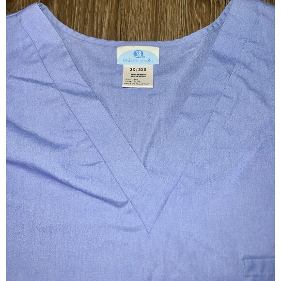 SB Unisex Scrubs V Neck Scrub Top Blue Unisex Size 3XL - Picture 2 of 3